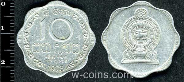 Монета Шрі-Ланка 10 центів 1978
