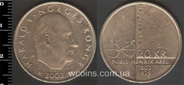 Монета Норвеґія 20 крон 2002