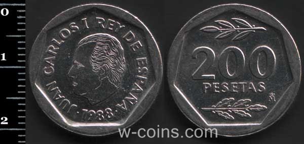 Монета Іспанія 200 песет 1988