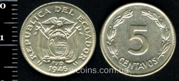 Монета Еквадор 5 сентаво 1946