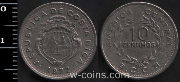 Монета Коста-Ріка 10 сентимо 1972