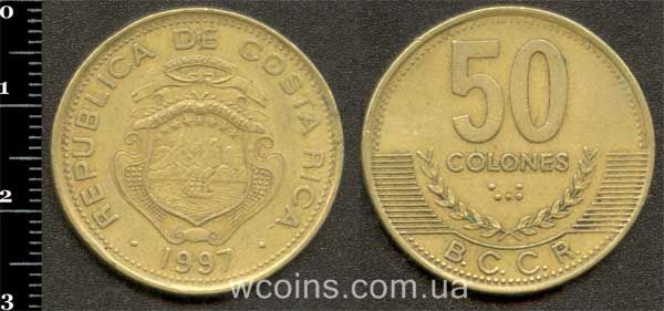 Монета Коста-Ріка 50 colones 1997