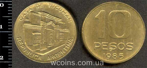 Монета Аргентина 10 песо 1985