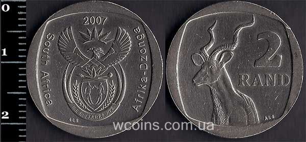 Монета Південна Африка 2 ранда 2007