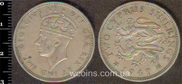 Монета Кіпр 2 шилінга 1947