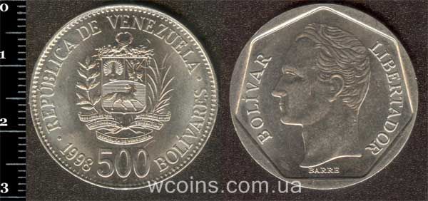 Монета Венесуела 500 боліварів 1998