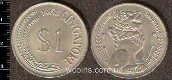 Coin Singapore 1 dollar 1967