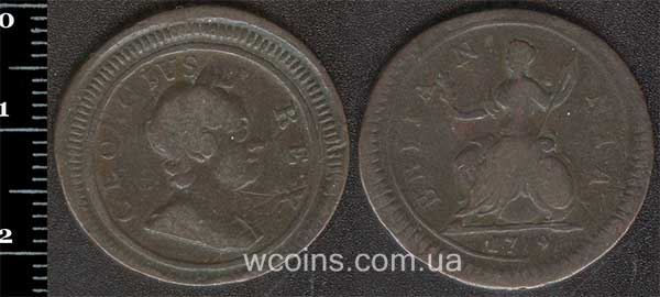 Монета Великобританія фартинг 1719