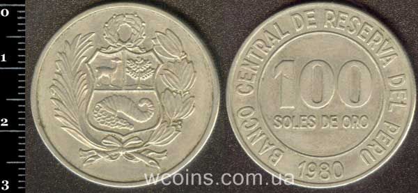 Монета Перу 100 соль 1980