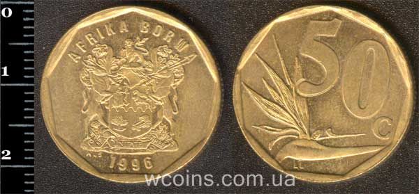 Монета Південна Африка 50 центів 1996