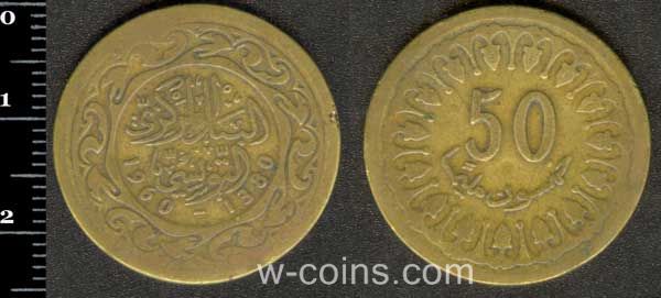 Монета Туніс 50 міллімів 1960