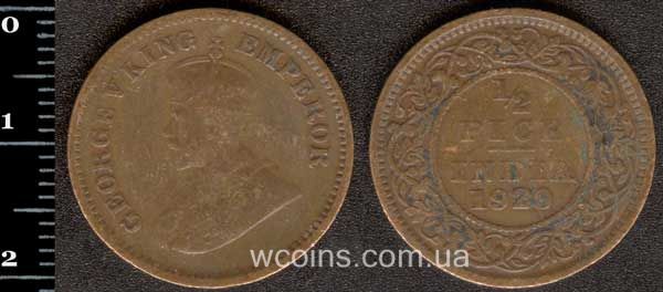 Монета Індія 1/2 пайс 1917
