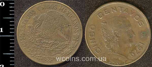 Монета Мексика 5 сентаво 1976