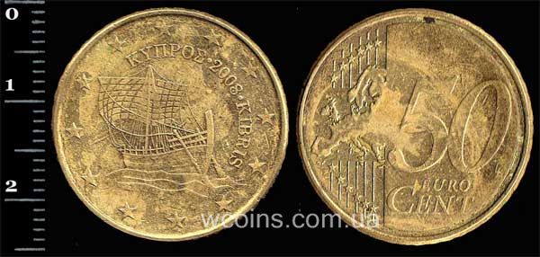 Монета Кіпр 50 євроцентів 2008