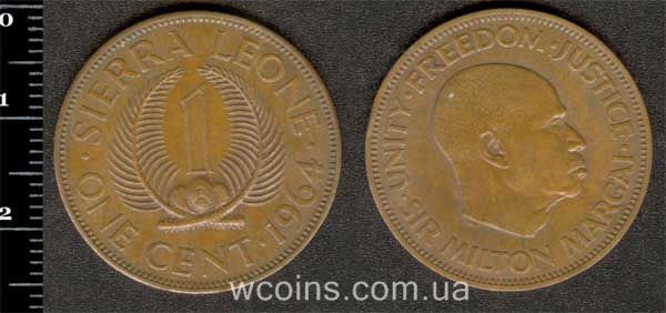 Монета Сьєрра-Леоне 1 цент 1964