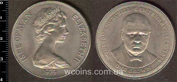 Монета Мен 1 крона 1974