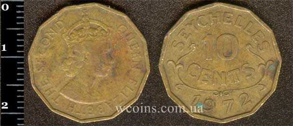 Монета Сейшельські Острови 10 центів 1972