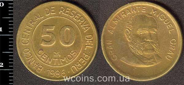 Монета Перу 50 сентимо 1986