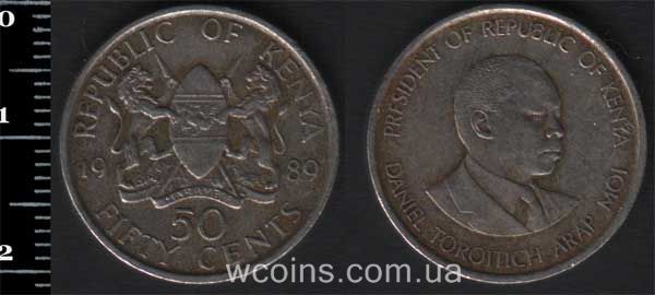 Монета Кенія 50 центів 1989