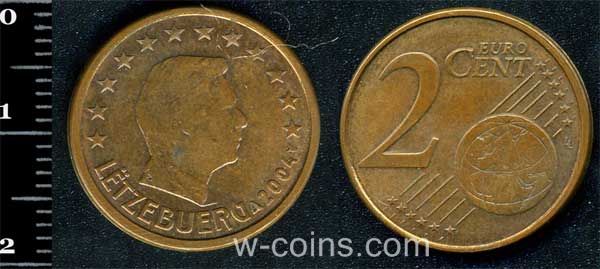 Монета Люксембург 2 євро цента 2004