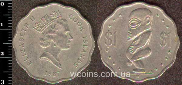 Coin Cook Islands 1 dollar 1987