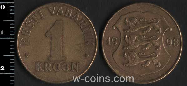Coin Estonia 1 krone 1998