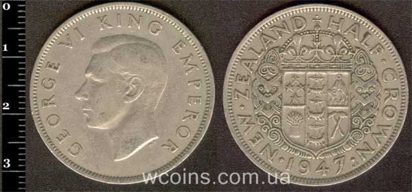 Coin New Zealand 1/2 krone 1947