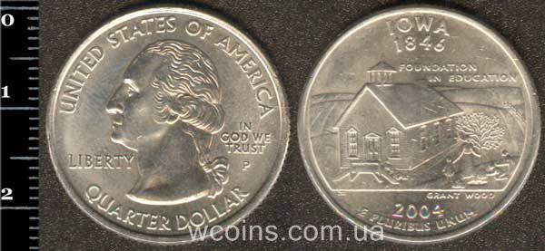 Монета США 25 центів 2004 Айова
