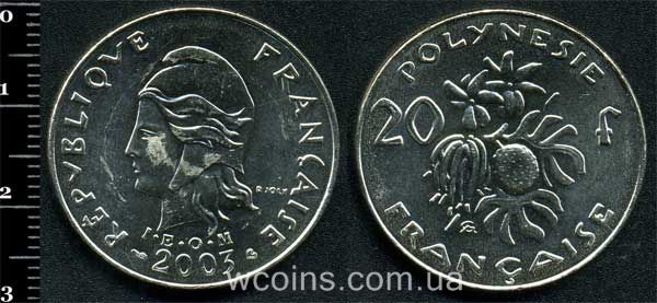 Монета Французька Полінезія 20 франків 2003