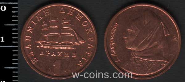Монета Греція 1 драхма 1988