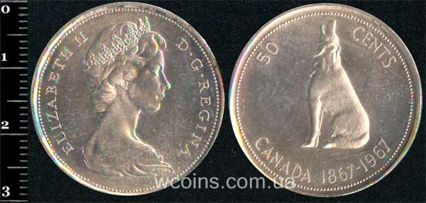 Монета Канада 50 центів 1967