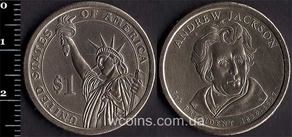 Монета США 1 долар 2008  Ендрю Джексон