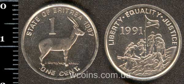 Монета Ерітрея 1 цент 1997