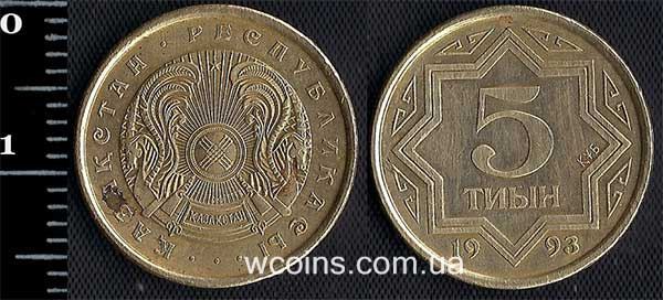 Монета Казахстан 5 тиїн 1993