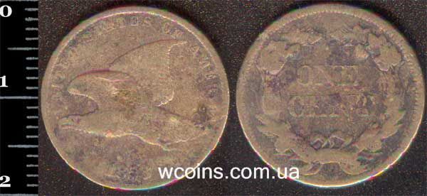 Монета США 1 цент 1858