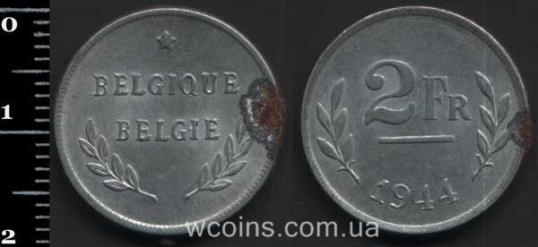 Монета Бельґія 2 франка 1944
