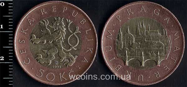 Монета Чехія 50 крон 1993