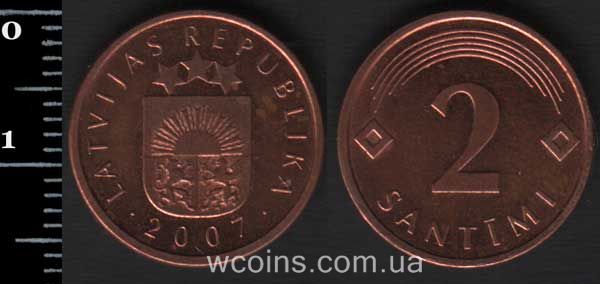 Coin Latvia 2 centimes 2007