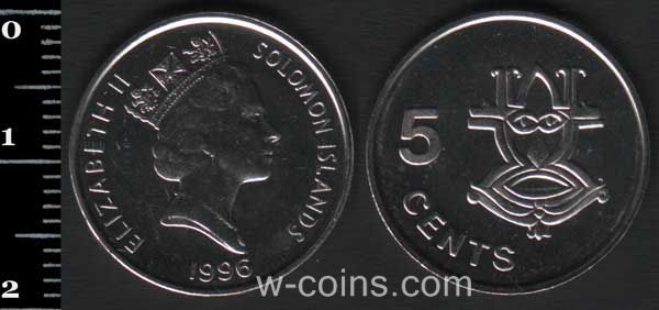 Монета Соломонові острови 5 центів 1996