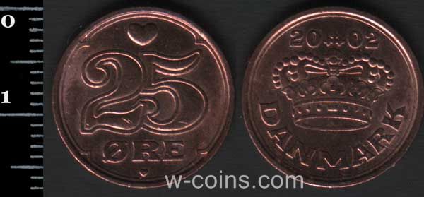 Монета Данія 25 ере 2002