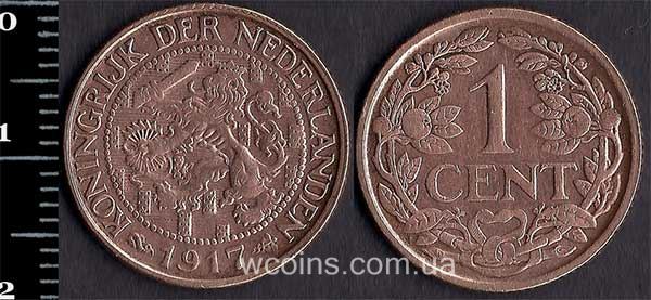 Монета Нідерланди 1 цент 1917