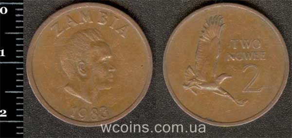 Монета Замбія 2 нгве 1983