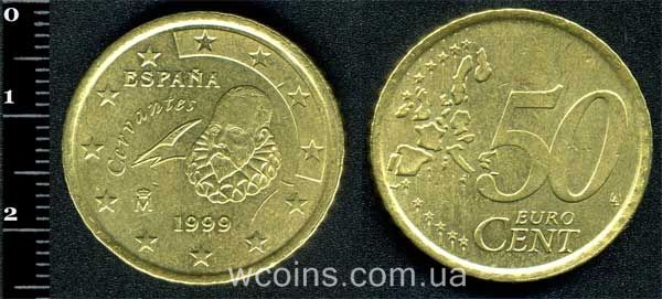 Монета Іспанія 50 євро центів 1999