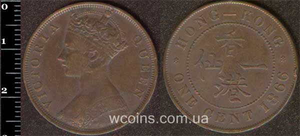Монета Гонконг 1 цент 1866