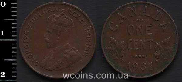 Монета Канада 1 цент 1931