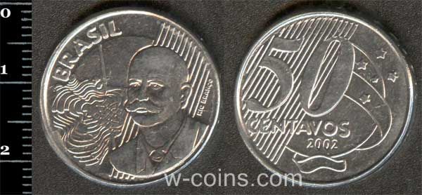 Монета Бразілія 50 сентаво 2002