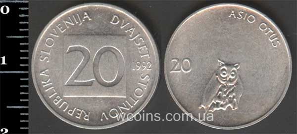 Монета Словенія 20 стотинів 1992