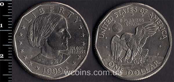 Монета США 1 долар 1999