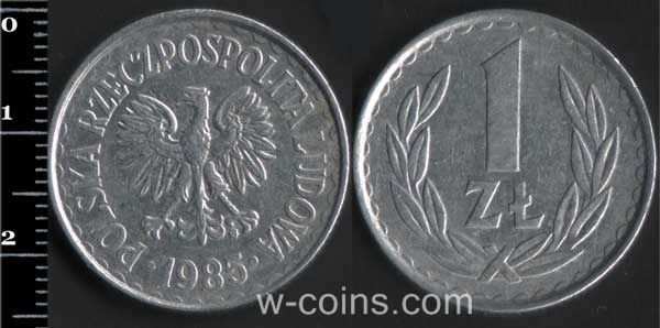 Монета Польща 1 злотий 1985