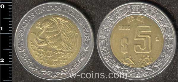 Монета Мексика 5 песо 2006